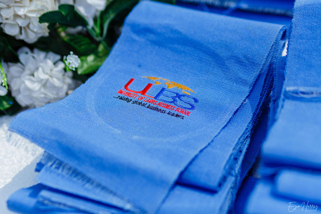sky Blue aso oke neck gear, muffler, University of lagos business school logo, unilag logo embroidery with thread, monogram outfit,