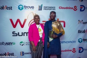 wealth summit conference with Olumide emmanuel, real money of Lagos, MC and event planner, red carpet backdrop idea for many companies