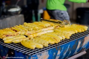 grilled roasted plantain, bole and fish at Nigerian corporate event, healthy Nigerian afterparty chops, charred marks, Nigerian owanmbe party food, event planner Eventigo, Nigerian traditional wedding