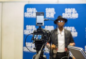 red carpet interview session with frank donga