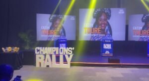 game show creative stage design with lights, screens, 3D alphabets