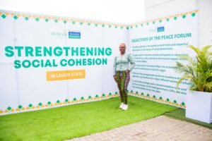 corporate event in Nigeria, picture are L shaped with backdrop, strengthening social cohesion by The Kukah centre 2024