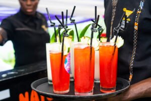 cocktail at event, pina colada, virgin mojito