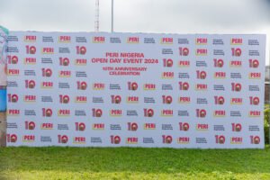 Construction company PERI Open day and 10th year anniversary, corporate events, corporate event planner in Lagos, Nigeria, backdrop
