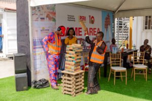 Construction company PERI Open day and 10th year anniversary, corporate events, corporate event planner in Lagos, Nigeria, giant outdoor jenga