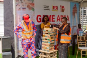 Construction company PERI Open day and 10th year anniversary, corporate events, corporate event planner in Lagos, Nigeria, giant jenga play outdoor
