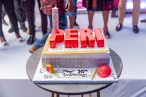Construction company PERI Open day and 10th year anniversary, corporate events, corporate event planner in Lagos, Nigeria, celebration cake