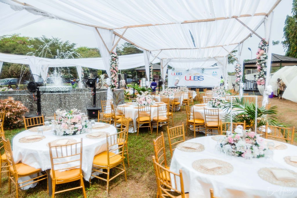 Corporate event setup illustrating event planning and budget management